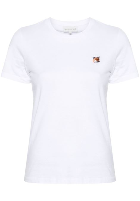 fox head patch t-shirt woman white MAISON KITSUNÉ | LW00105KJ0008P100